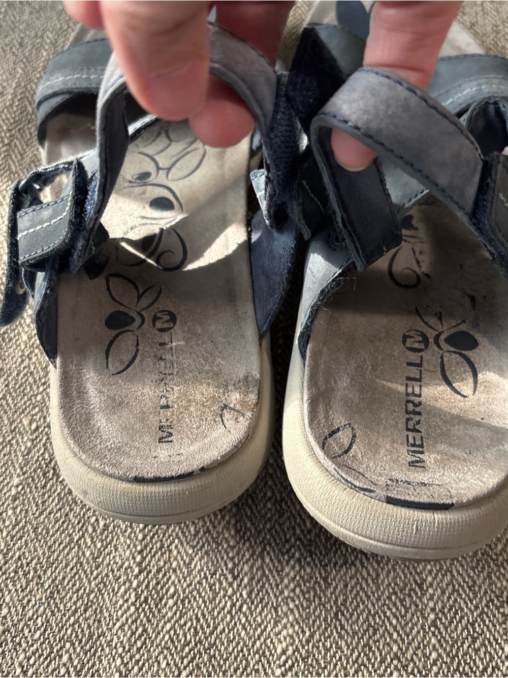 Merrell Navy Blue Strappy Leather Sandals - Picture 4 of 6